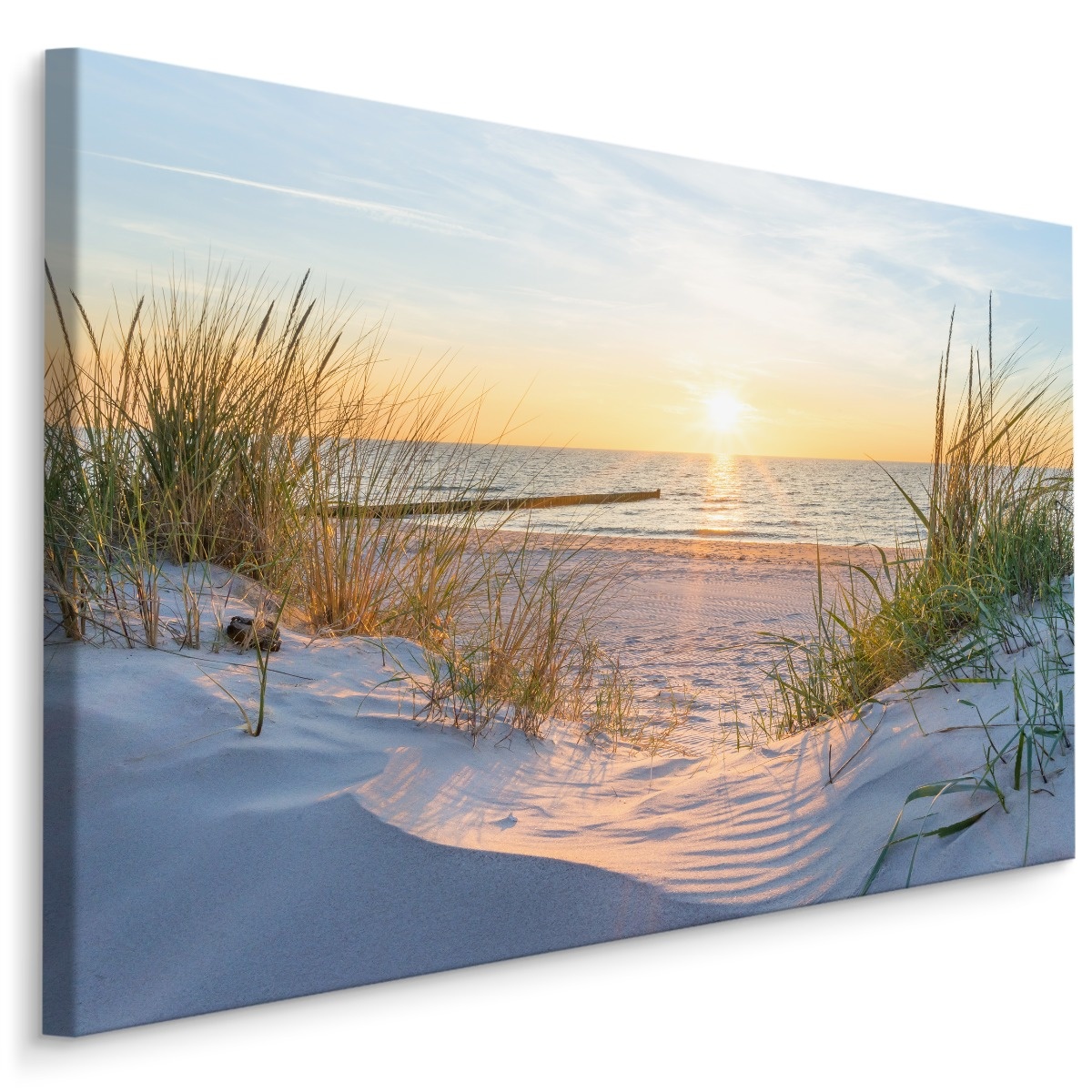 Schilderij - Noordzee en duinen, multi-gekleurd, prachtige wanddecoratie afbeelding