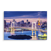 Schilderij - Regenboogbrug Tokio, multi-gekleurd, premium print