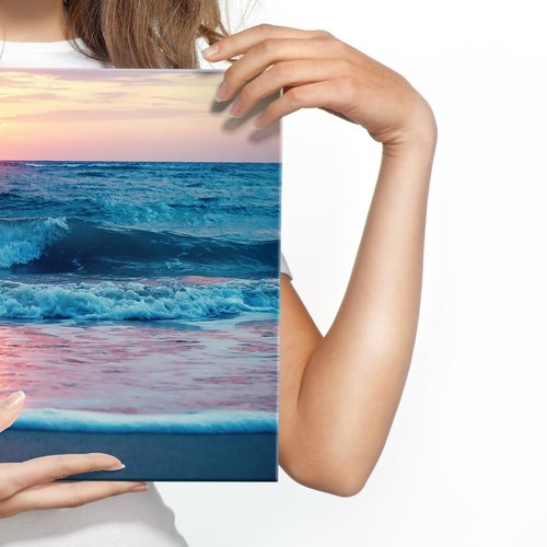 Schilderij - Zee in pastel kleuren, premium print