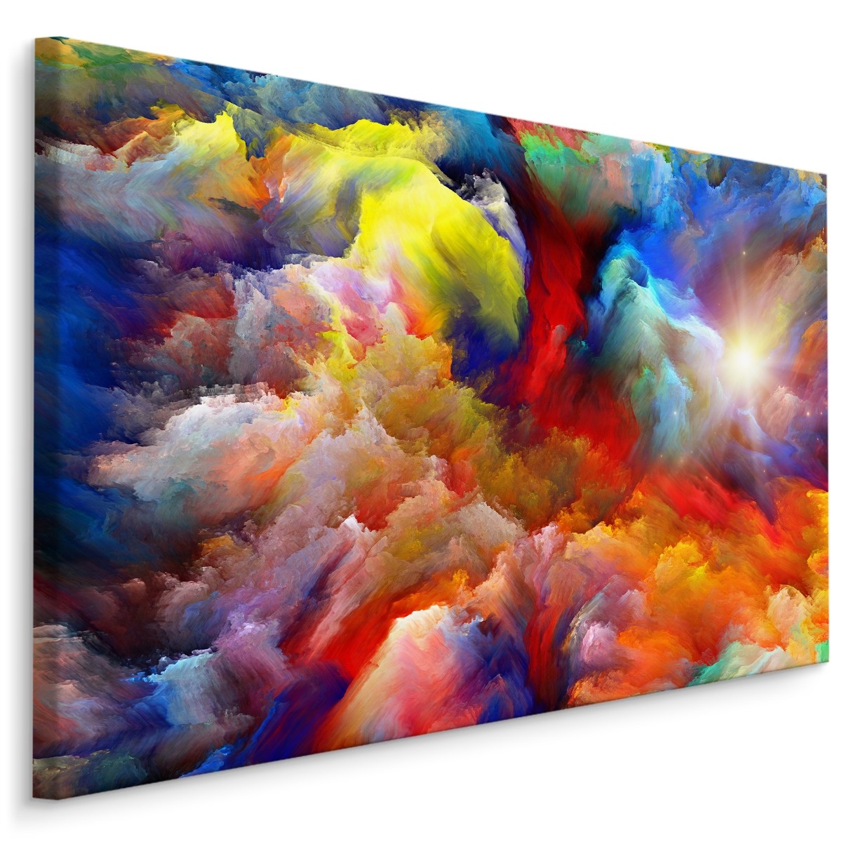 Schilderij - Abstracte multi-gekleurde rook (print op canvas) wanddecoratie afbeelding