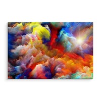 Schilderij - Abstracte multi-gekleurde rook (print op canvas) wanddecoratie
