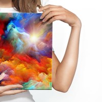 Schilderij - Abstracte multi-gekleurde rook (print op canvas) wanddecoratie