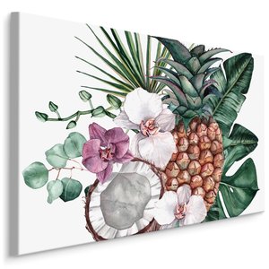 Schilderij - Tropisch fruit en orchidee, multi-gekleurd, scherp geprijsd