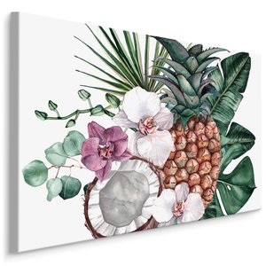 Schilderij - Tropisch fruit en orchidee, multi-gekleurd, scherp geprijsd Schilderij - Tropisch fruit en orchidee, multi-gekleurd, scherp geprijsd