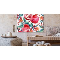 Schilderij - granaatappels in waterverf, print op canvas, premium print