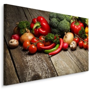 Schilderij - Groenten voor de lunch, gezond, premium print