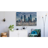 Schilderij - Skyline van Londen, blauw/grijs, wanddecoratie