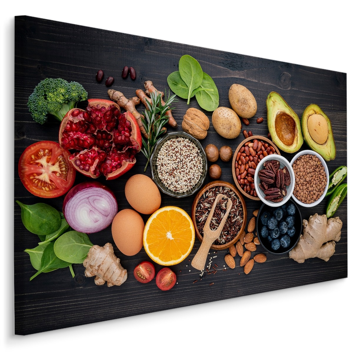 Schilderij - Bewust eten, multi-gekleurd, premium print afbeelding
