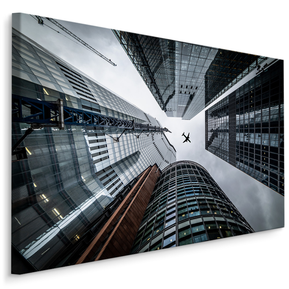 Schilderij - Wolkenkrabbers in Londen, wanddecoratie, premium print afbeelding