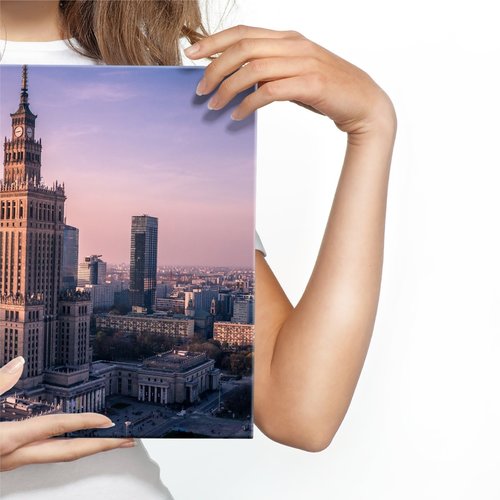 Schilderij - Warschau skyline, 4 maten, multi-gekleurd, Premium print