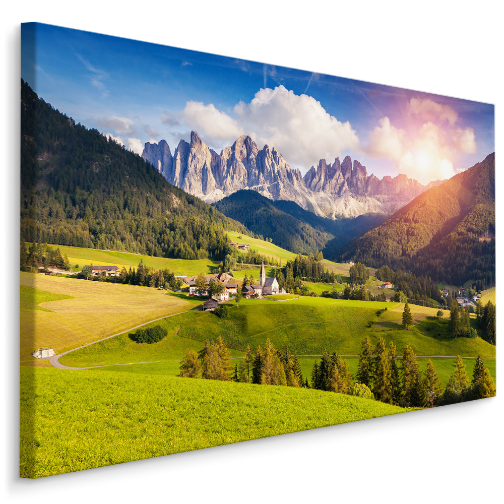 Schilderij - Prachtig berglandschap, 4 maten, hoge kwaliteit voor een scherpe prijs afbeelding