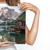 Schilderij - Lago di Baies, Italië, 4 maten, Premium print, wanddecoratie