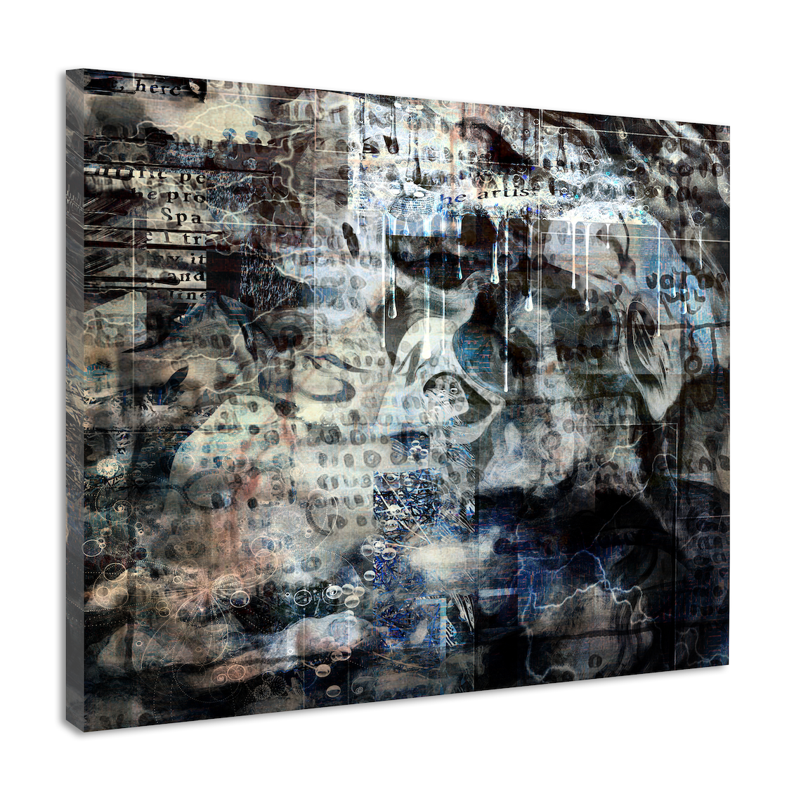 Schilderij - Abstract met mystieke symbolen, premium print, wanddecoratie afbeelding