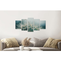 Karo-art Afbeelding op acrylglas -Paardenbloemen zaadjes,  5 luik, 2 maten, premium print