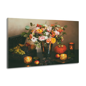 Karo-art Schilderij -Stilleven Herfst, 100x70cm, wanddecoratie, premium print