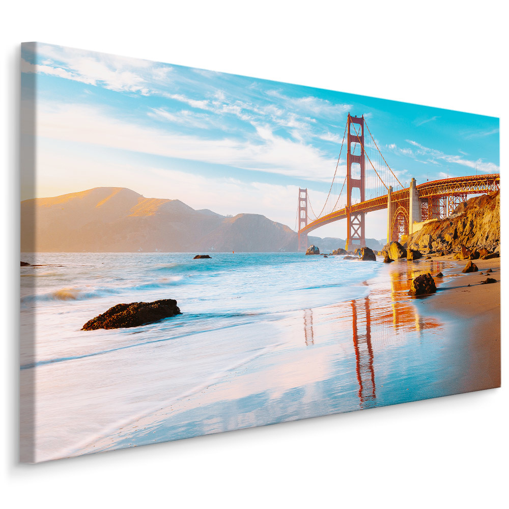 Schilderij - Golden Gate Bridge, San Francisco, USA, premium print afbeelding