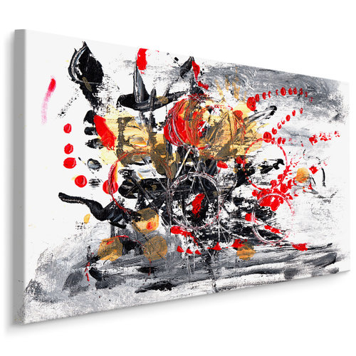 Schilderij - Chaotische Abstractie, print op canvas, premium print