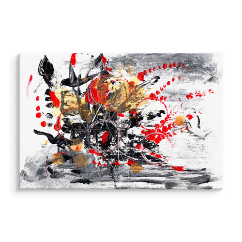 Schilderij - Chaotische Abstractie, print op canvas, premium print