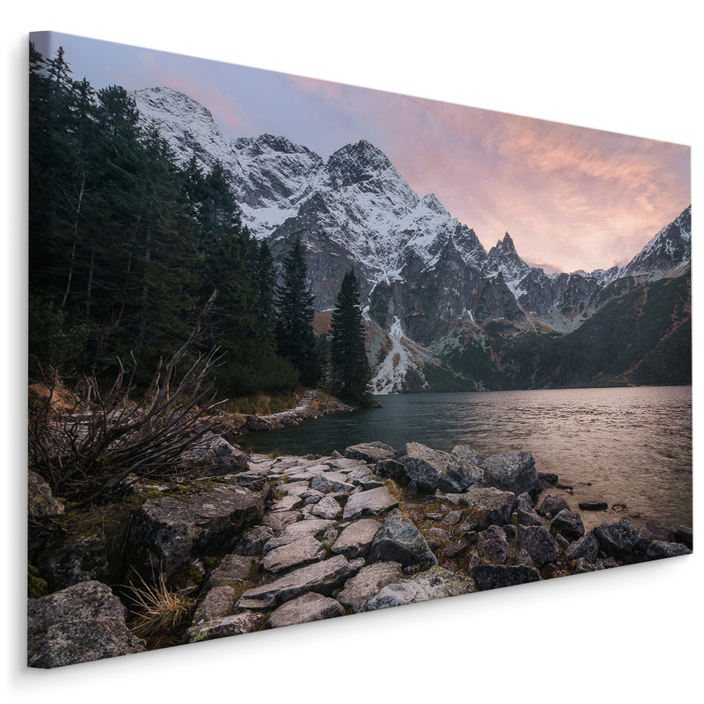 Schilderij - Berglandschap, multi-gekleurd, 4 maten, wanddecoratie afbeelding