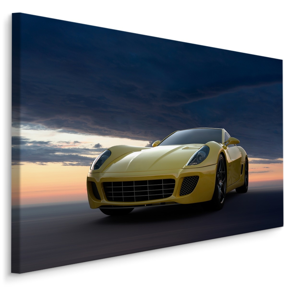 Schilderij - Sportauto in de wolken, multi-gekleurd, 4 maten, wanddecoratie afbeelding
