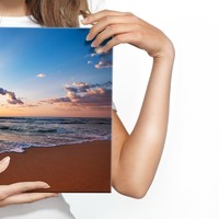 Schilderij - Zonsondergang op het strand, multi-gekleurd, 4 maten, wanddecoratie