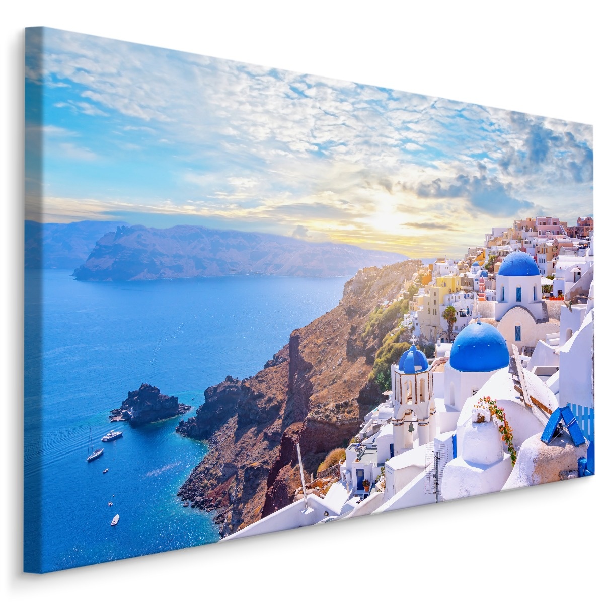 Schilderij - Zonnig Griekenland, multi-gekleurd, 4 maten, wanddecoratie