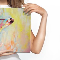 Schilderij - Kleurrijk hert (print op canvas), 4 maten, wanddecoratie