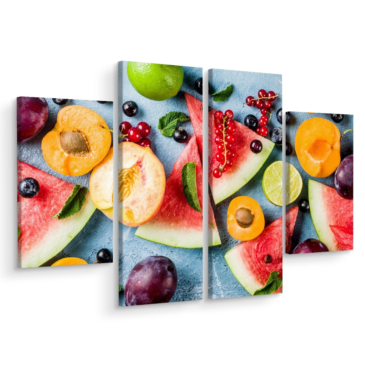 Schilderij - Fruit is gezond, 4 luik, premium print, multikleur afbeelding