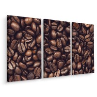 Schilderij - geroosterde koffiebonen, 3 luik, premium print Schilderij - geroosterde koffiebonen, 3 luik, premium print