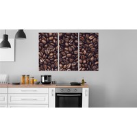 Schilderij - geroosterde koffiebonen, 3 luik, premium print Schilderij - geroosterde koffiebonen, 3 luik, premium print