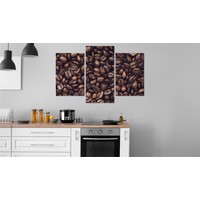 Schilderij - geroosterde koffiebonen, 3 luik, premium print Schilderij - geroosterde koffiebonen, 3 luik, premium print