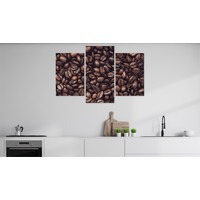 Schilderij - geroosterde koffiebonen, 3 luik, premium print Schilderij - geroosterde koffiebonen, 3 luik, premium print
