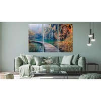 Schilderij - Loopbrug door het paradijs, 3 luik, premium print Schilderij - Loopbrug door het paradijs, 3 luik, premium print
