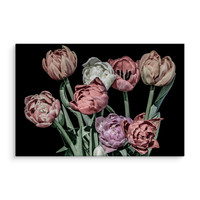 Schilderij - Tulpen in pastelkleuren, 4 maten, premium print