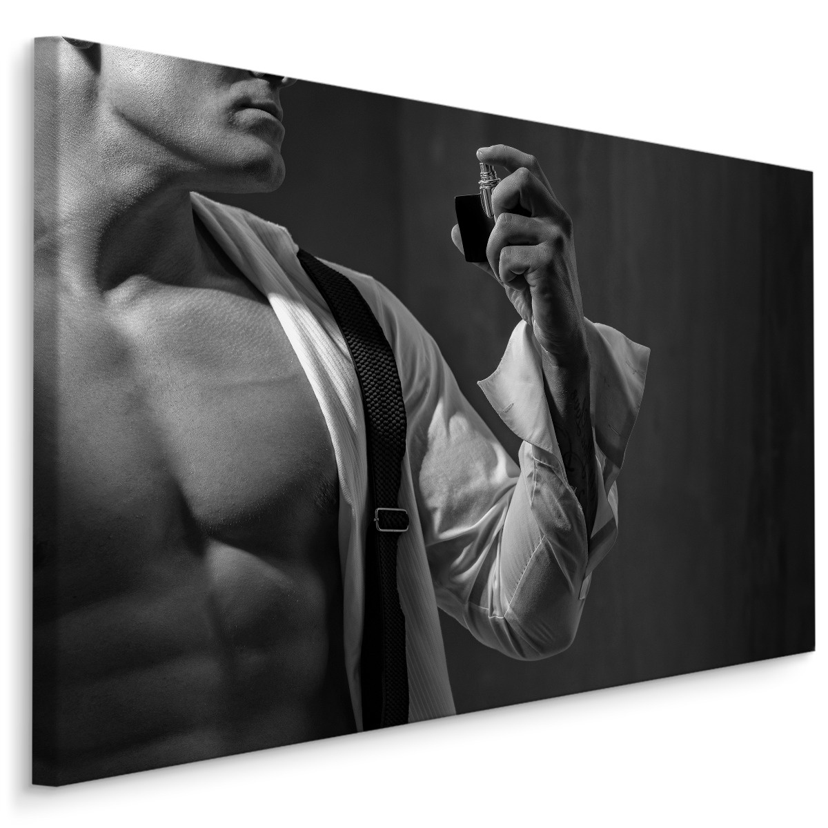 Schilderij - Verzorgde man, zwart-wit, 4 maten, wanddecoratie afbeelding