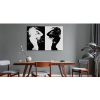 Schilderij - Vrouwen silhouet, zwart/wit, 4 maten, premium print