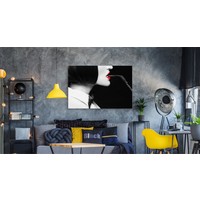 Schilderij - Vrouw met zweep, zwart-wit/rood, 4 maten, premium print Schilderij - Vrouw met zweep, zwart-wit/rood, 4 maten, premium print