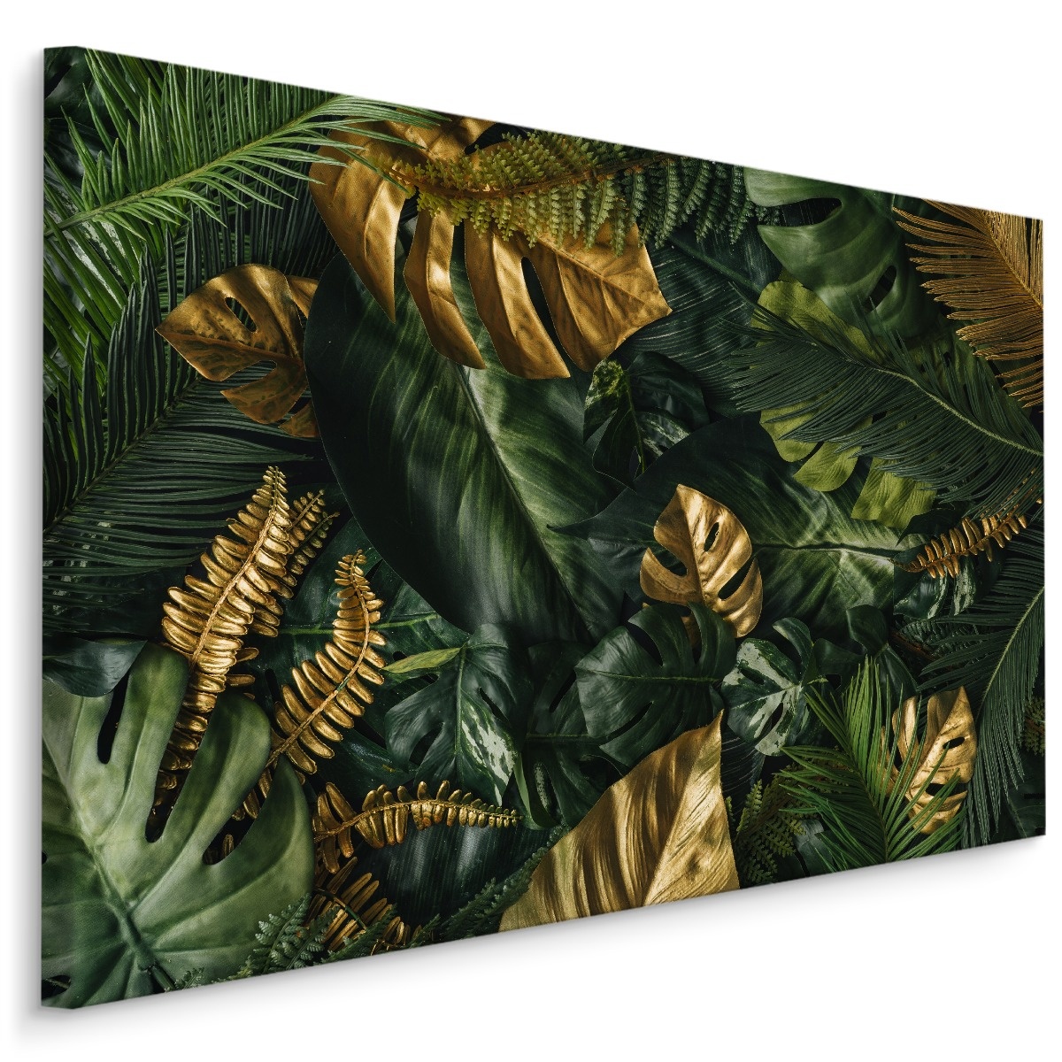 Schilderij - Gouden Jungle, 4 maten, wanddecoratie afbeelding