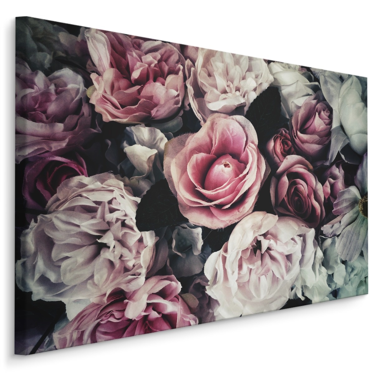 Schilderij - Vintage roze rozen, 4 maten, premium print afbeelding