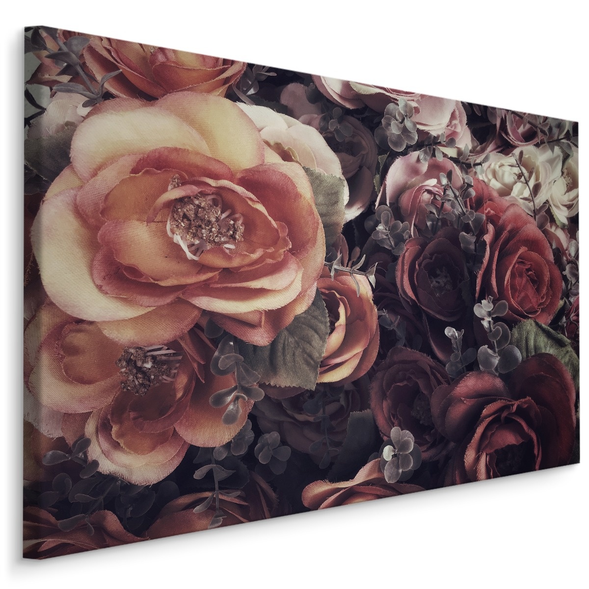 Schilderij - Vintage Rozen, multi-gekleurd, 4 maten, wanddecoratie afbeelding