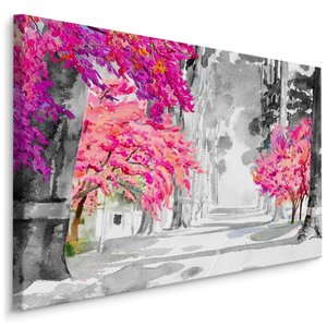 Schilderij Kersenbloesem in Aquarel (print op canvas), multi-gekleurd, 4 maten, wanddecoratie Schilderij Kersenbloesem in Aquarel (print op canvas), multi-gekleurd, 4 maten, wanddecoratie