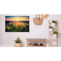 Schilderij - Zonsondergang in de bergen, multi-gekleurd, 4 maten, wanddecoratie Schilderij - Zonsondergang in de bergen, multi-gekleurd, 4 maten, wanddecoratie