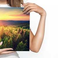 Schilderij - Zonsondergang in de bergen, multi-gekleurd, 4 maten, wanddecoratie Schilderij - Zonsondergang in de bergen, multi-gekleurd, 4 maten, wanddecoratie
