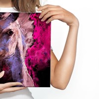 Schilderij - Paard in Pastelkleuren (print op canvas), 4 maten , wanddecoratie