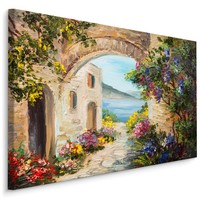 Schilderij Pittoresk huis aan zee (print op canvas), multi-gekleurd, 4 maten, premium print