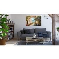 Schilderij Pittoresk huis aan zee (print op canvas), multi-gekleurd, 4 maten, premium print