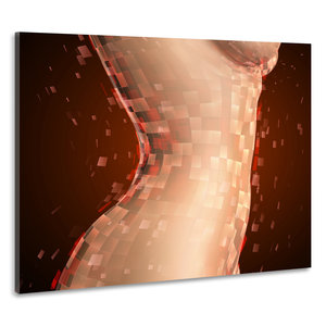 Karo-art Schilderij -Vrouwelijk lichaam in blokken , 100x90cm. premium print, wanddecoratie