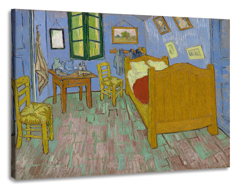Schilderij -Vincent van Gogh, De Slaapkamer. 100x80cm. premium print