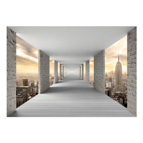 Zelfklevend fotobehang - Tunnel over de stad, premium kwaliteit fotobehang