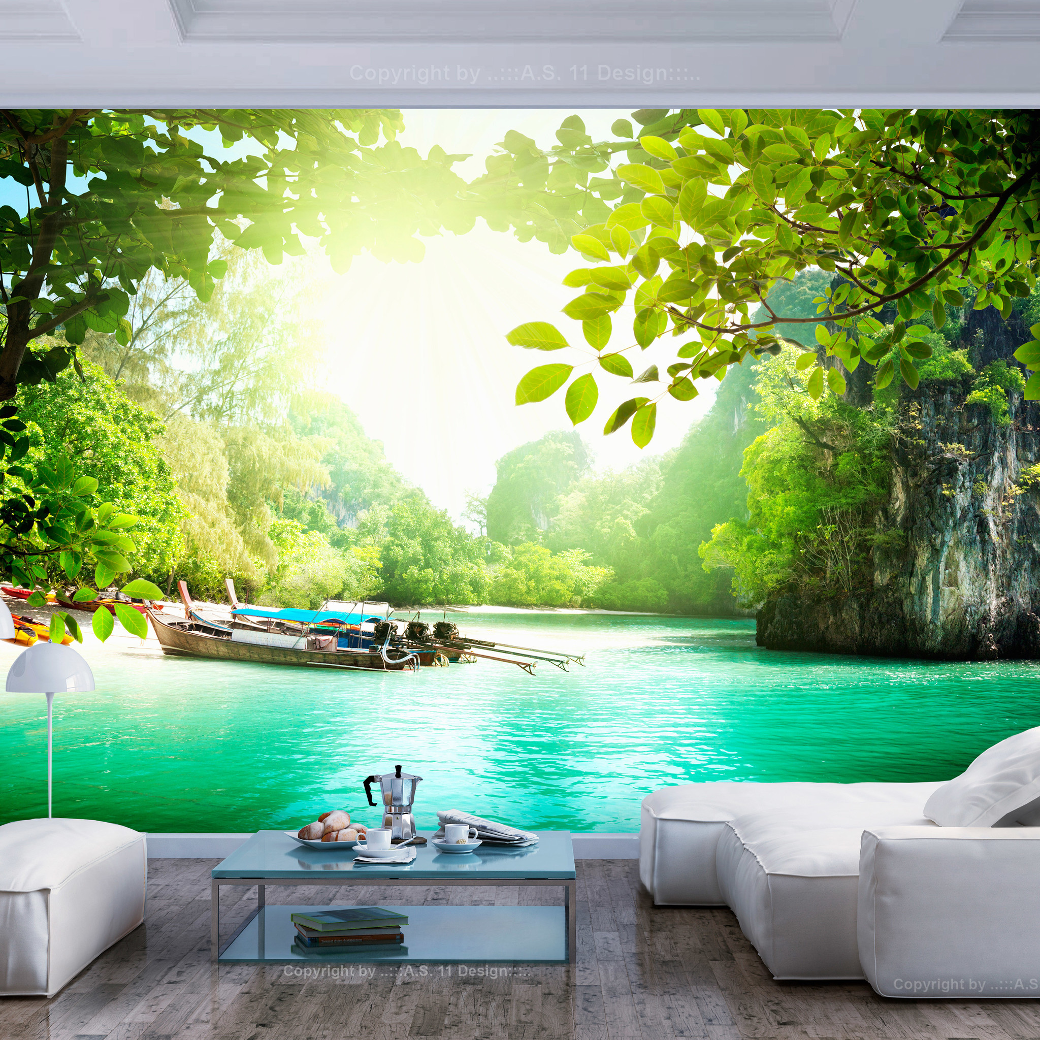 Zelfklevend fotobehang - Hemels meer , Premium Print afbeelding